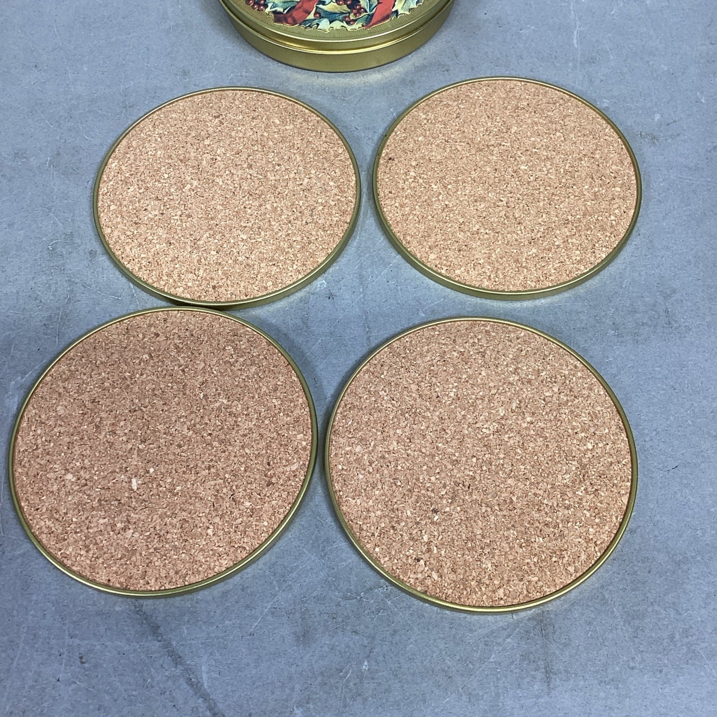 Vintage Metropolitan Museum Of Art Red Floral Coasters In Tin