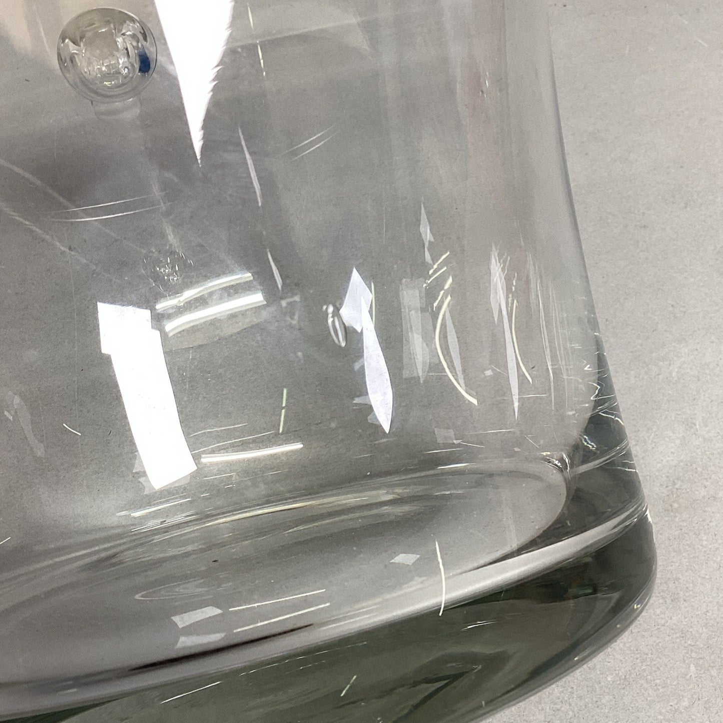 Vintage Clear Glass Ice Bucket w/ Hand Blown Handles - 8.5”Hx8 7/8”D