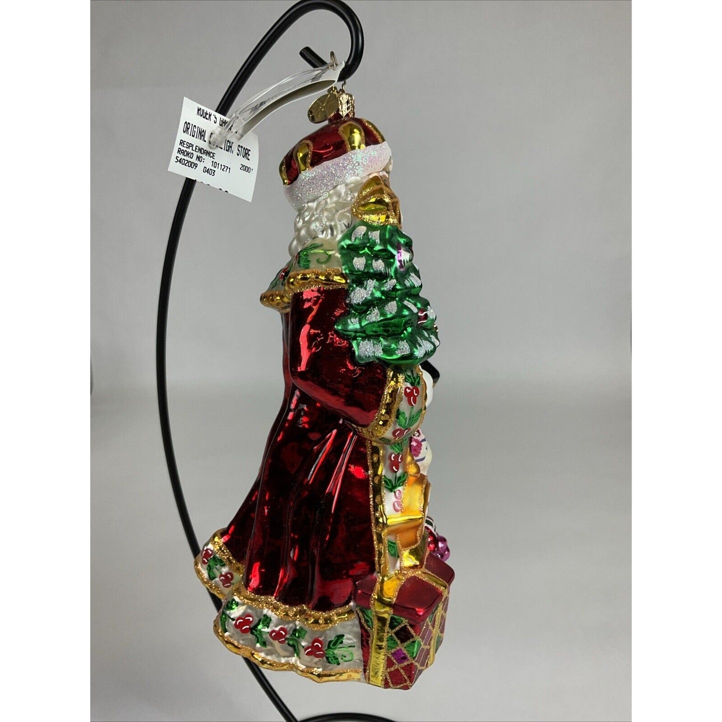 Christopher Radko 2004 Resplendance Santa Limited Edition Ornament & Tags