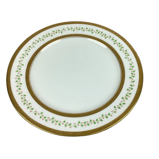 Kinsley Floral Plate With Gold Trim - 10”