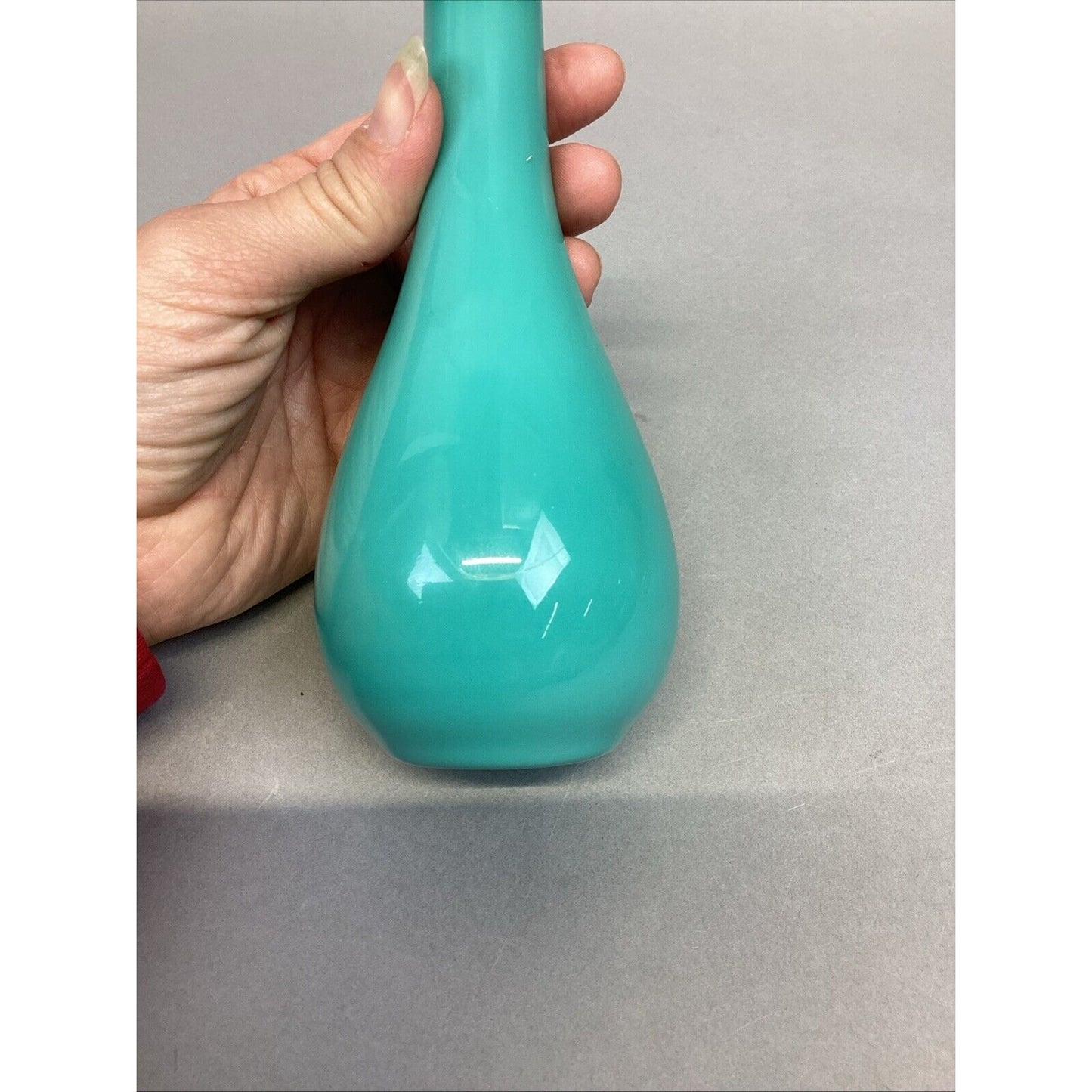 Light Aqua Glass Vase - 6.25”