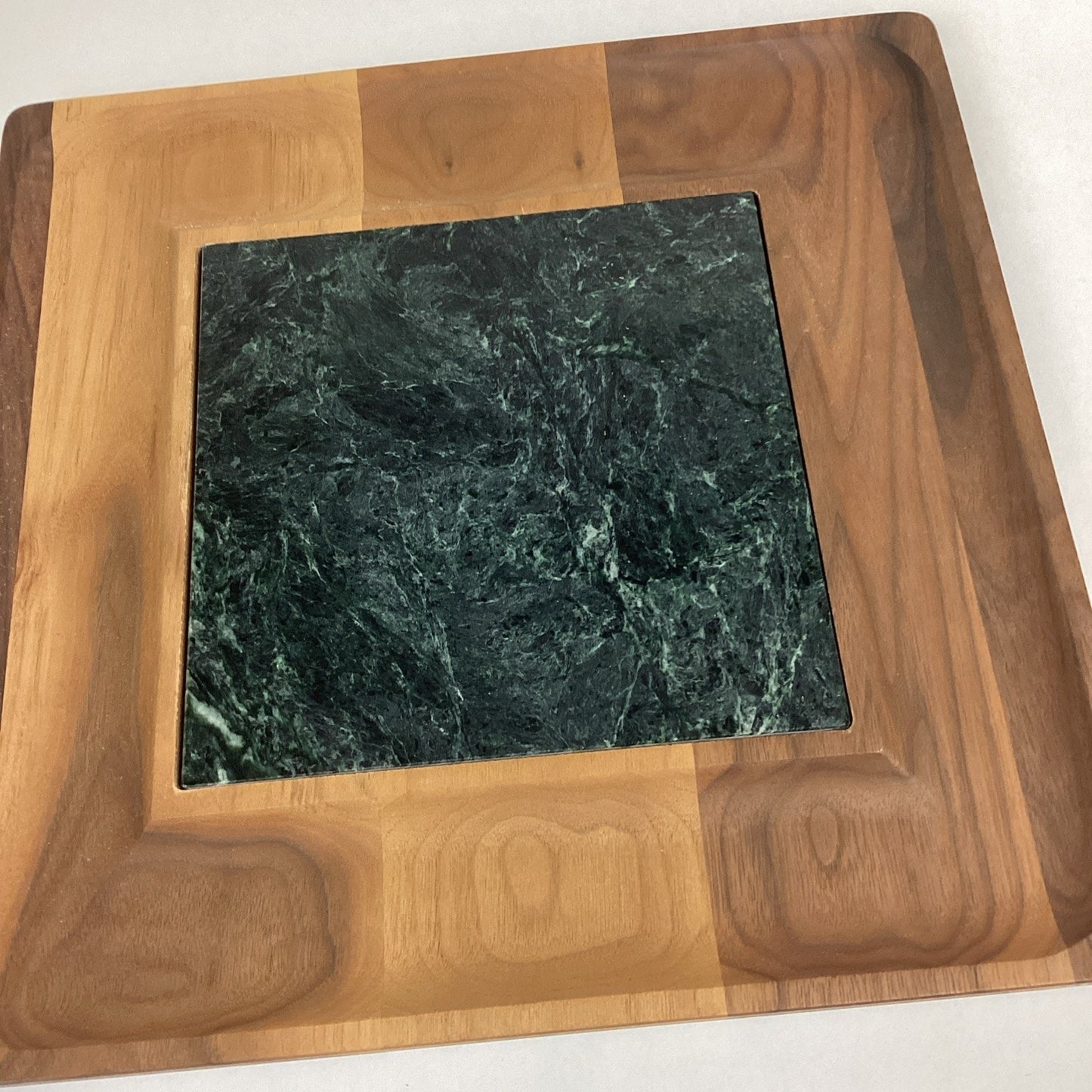 JK Adam’s Marble Tile Teak Wood Serving Board (Removable Marble Tile)