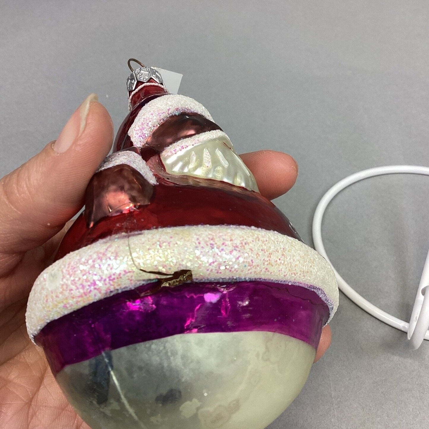 Radko HERITAGE African American SANTA Roly Poly Ornament 90-072-0 - Damaged