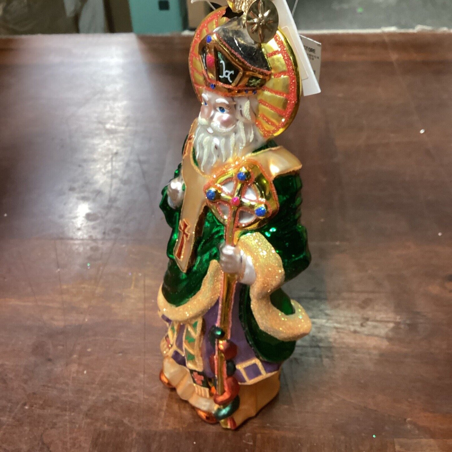 2002 CHRISTOPHER RADKO SAINT OF ERIN GEM GLASS ORNAMENT