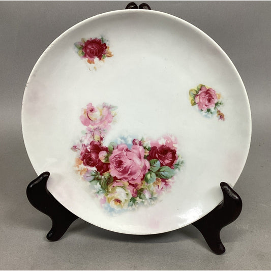 Decorative Pink Red Floral Porcelain Plate - Made In Germany - 7.5”D