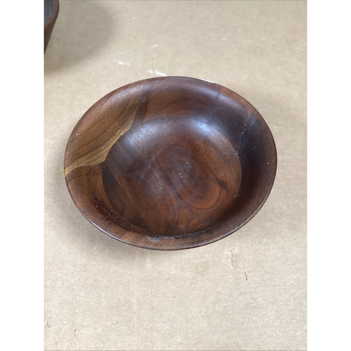 Set Of 2 Real Walnut Dessert Salad Bowls By Vermillion