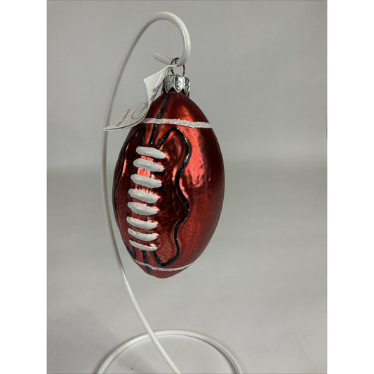 Christopher Radko Handblown Glass Football Christmas Ornament