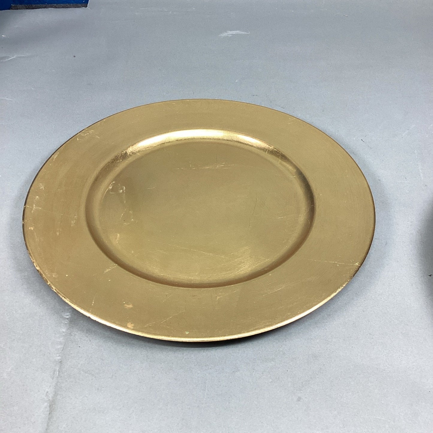 Set Of 9 Gold Gilt Chargers - 14”D