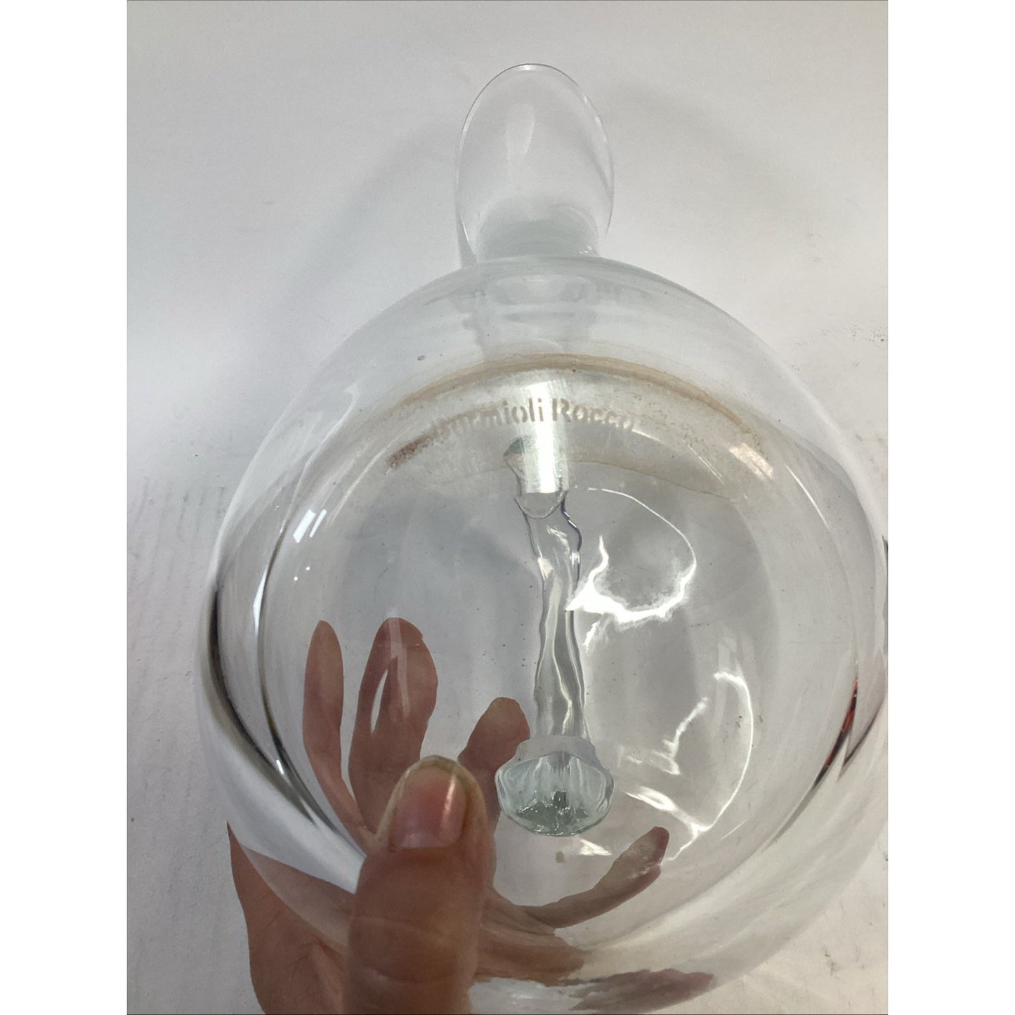 Vintage Bormioli Rocco Hand Blown Glass Pitcher With Handle – 13.5”L
