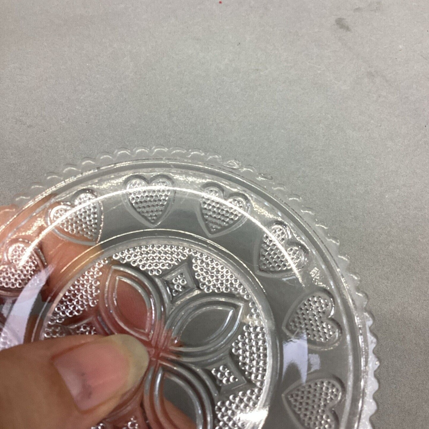 Antique Sandwich Glass Fiery Opalescent Pressed 13 HEART Plate