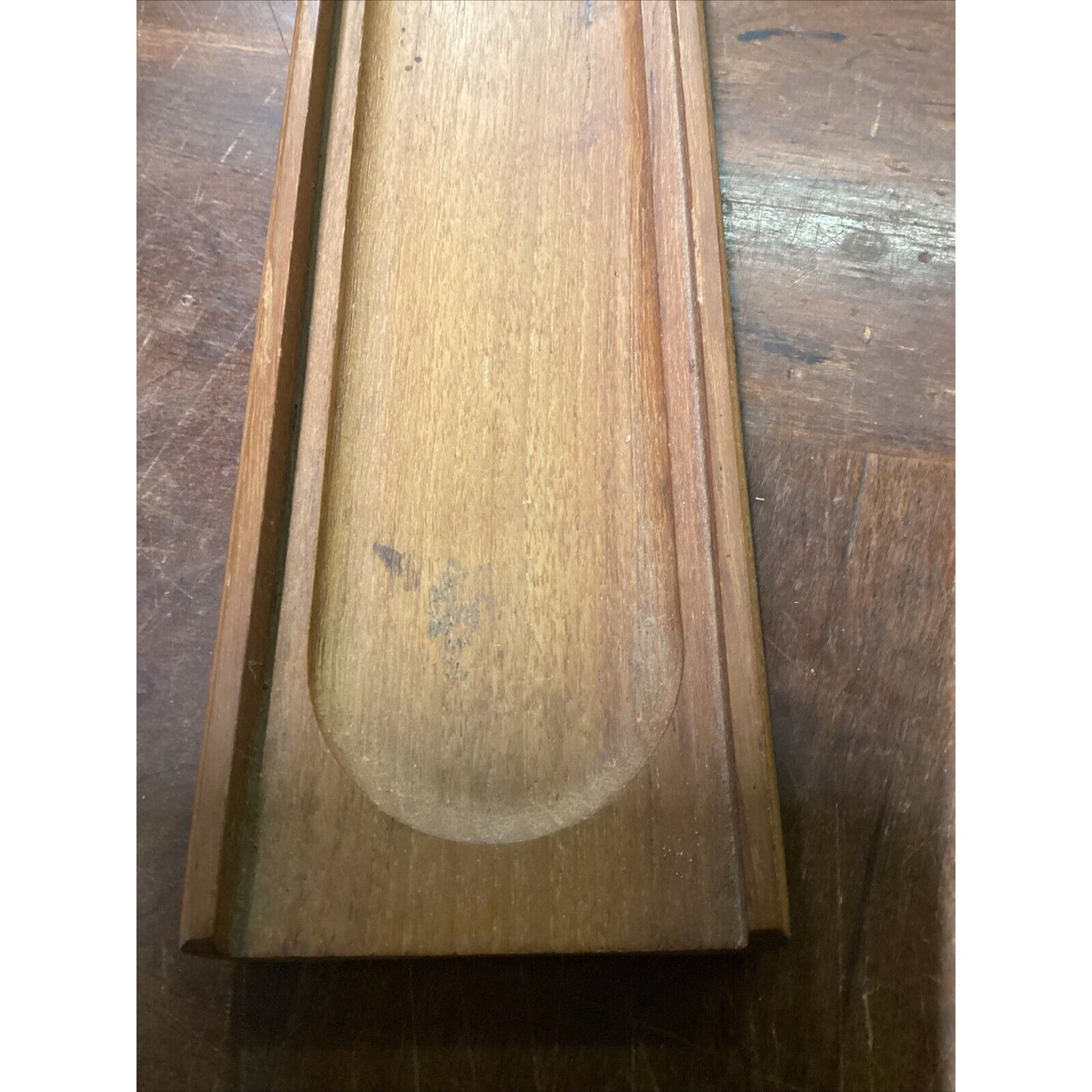 Vintage Teak Wood Serving Tray Made In Thailand - 18x3.5” Unusual Design