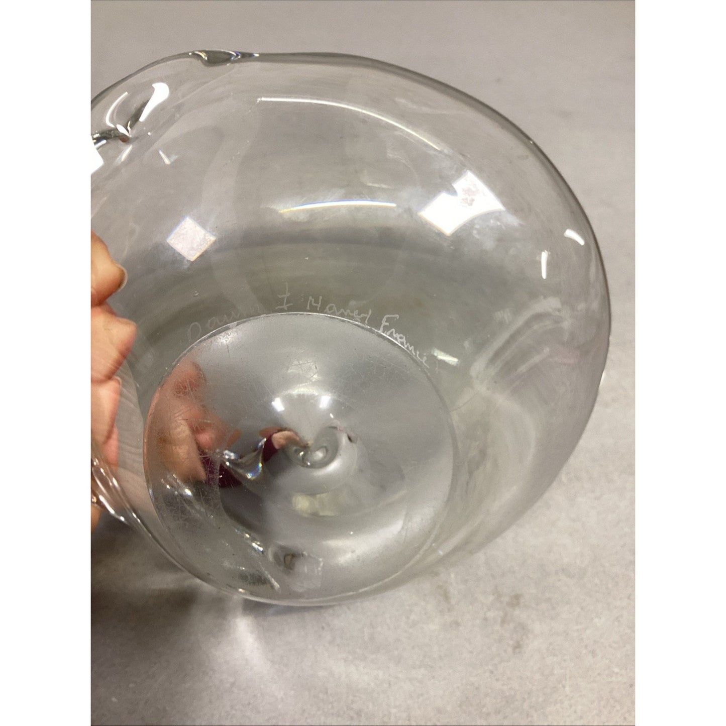 Vintage Heavy Daum Signed Glass Ashtray Trinket Dish - Made In France