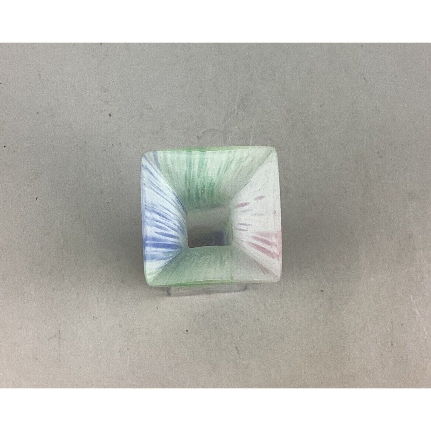 Pink, Green, Blue Swirl Glass Bud Vase - 9”