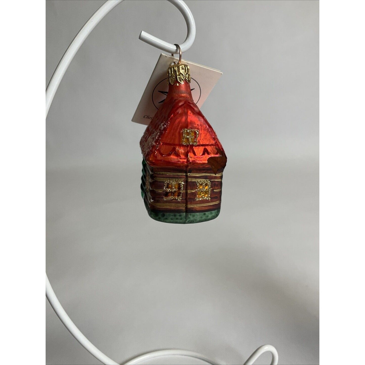 Christopher Radko Tropical Pelican Pete + Christmas Cabin Ornament / Damaged