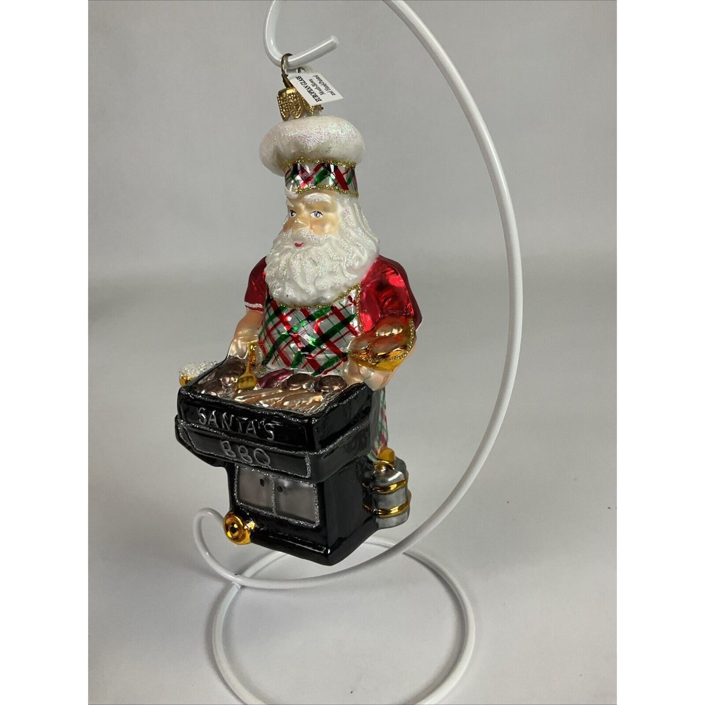 Santa’s BBQ Grill Glass Christmas Ornament European Glass 2016