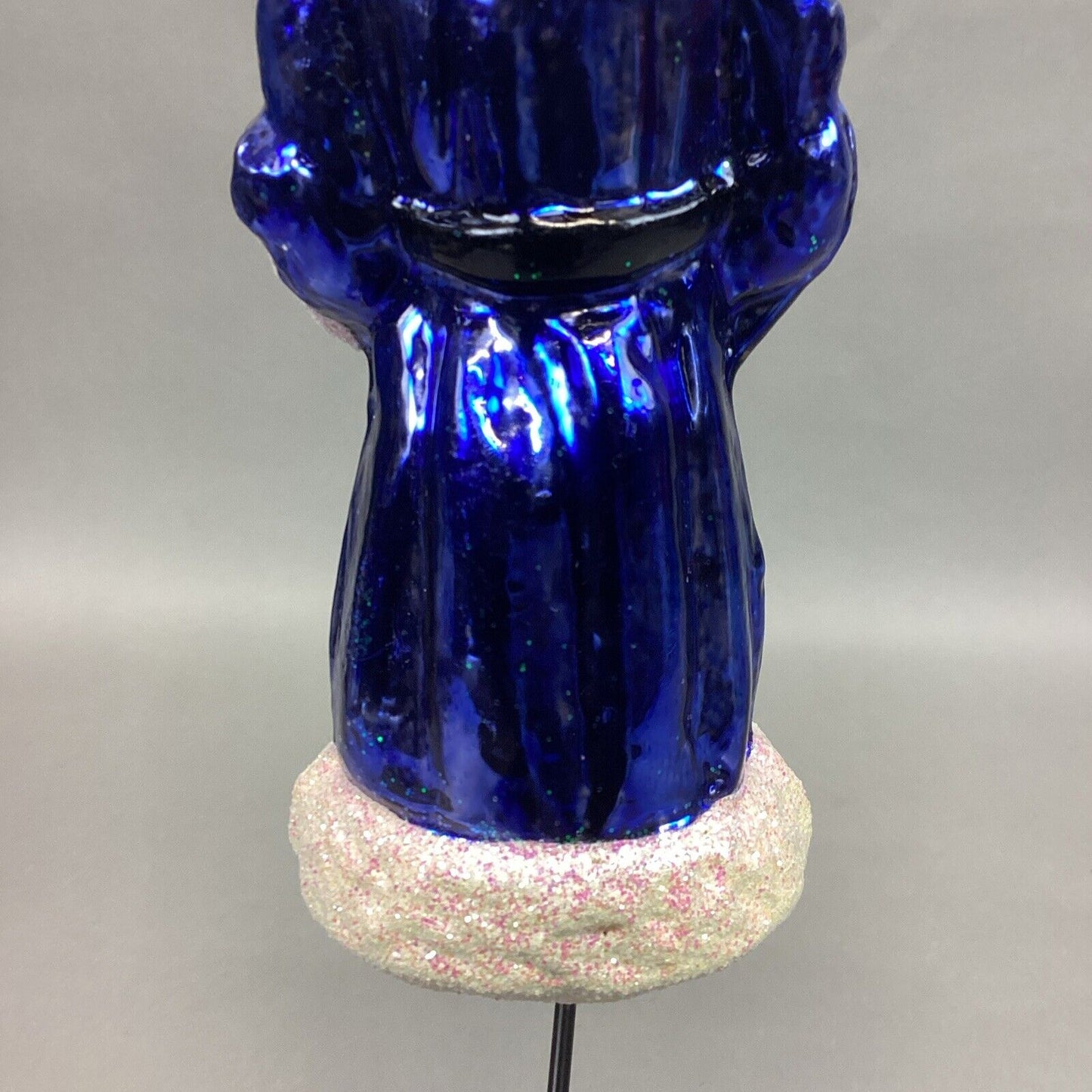 Christopher Radko Sapphire Santa Claus Glass Christmas Ornament With Tag - 7”