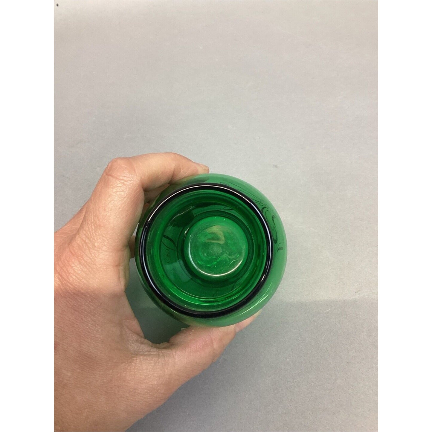 Vintage 1950s Anchor Hocking Emerald Green Mini Glass Vase - 3.75”