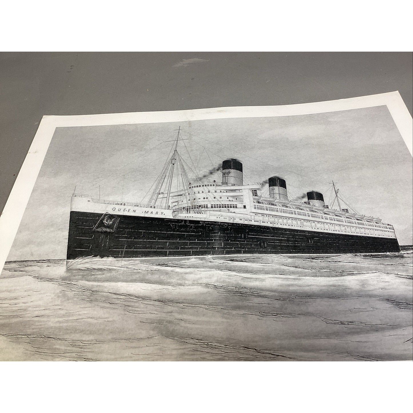 Queen Mary Ship Art Print - 16x12”