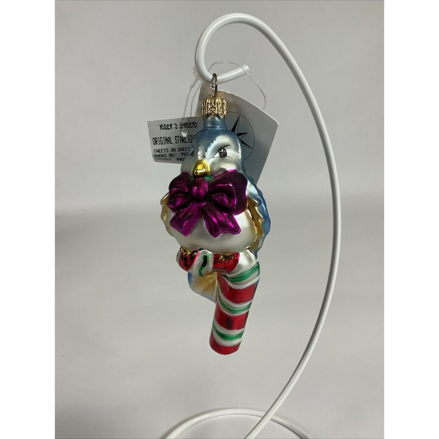 Christopher Radko Tweets On Sweets Glass Christmas Ornament