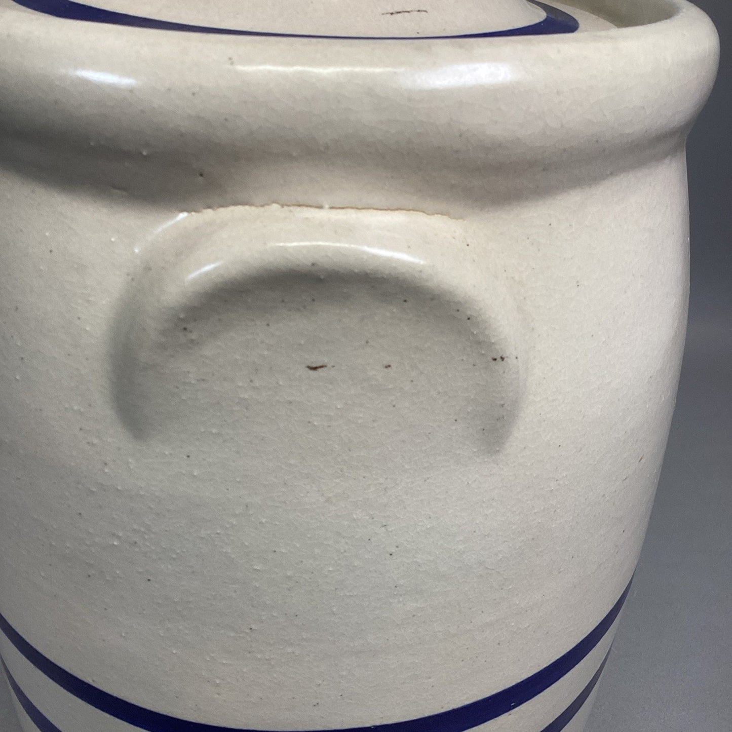 Robinson Ransbottom Butter Churn Crock 3 Gallon Blue Crown/Blue Striped - 14”H