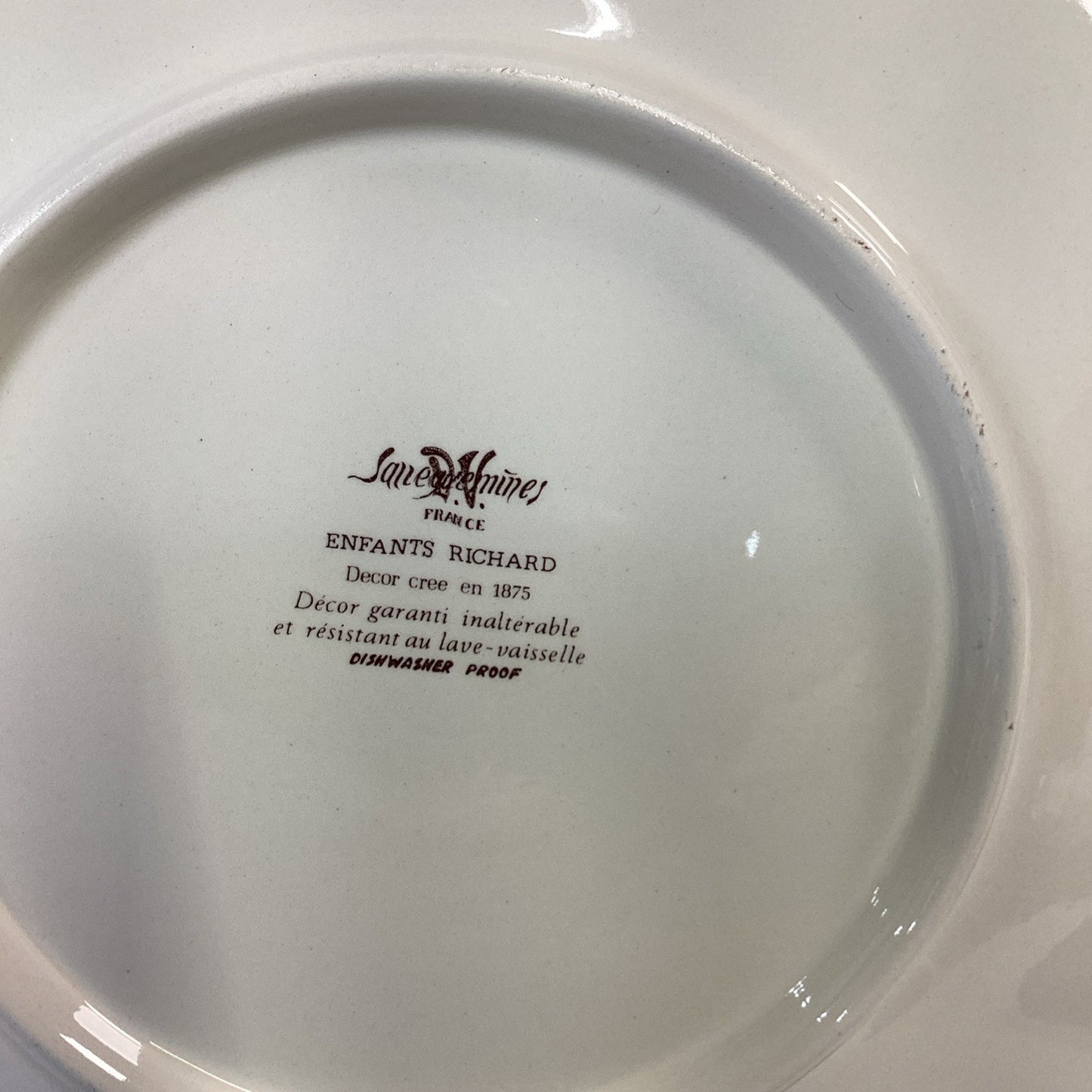 Sarreguemines Enfants Richard Rond Gebak/Taart Schaal- Round Cake Plate/Serving