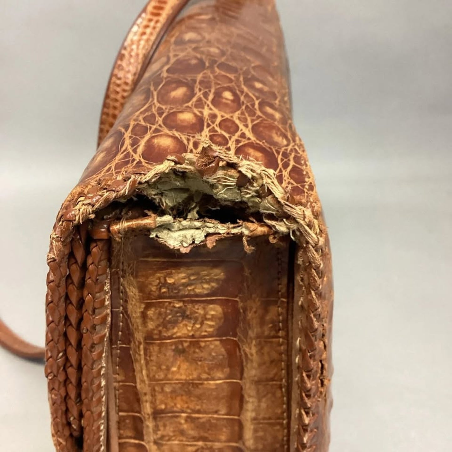 Vintage Genuine Alligator Purse - Damaged Strap