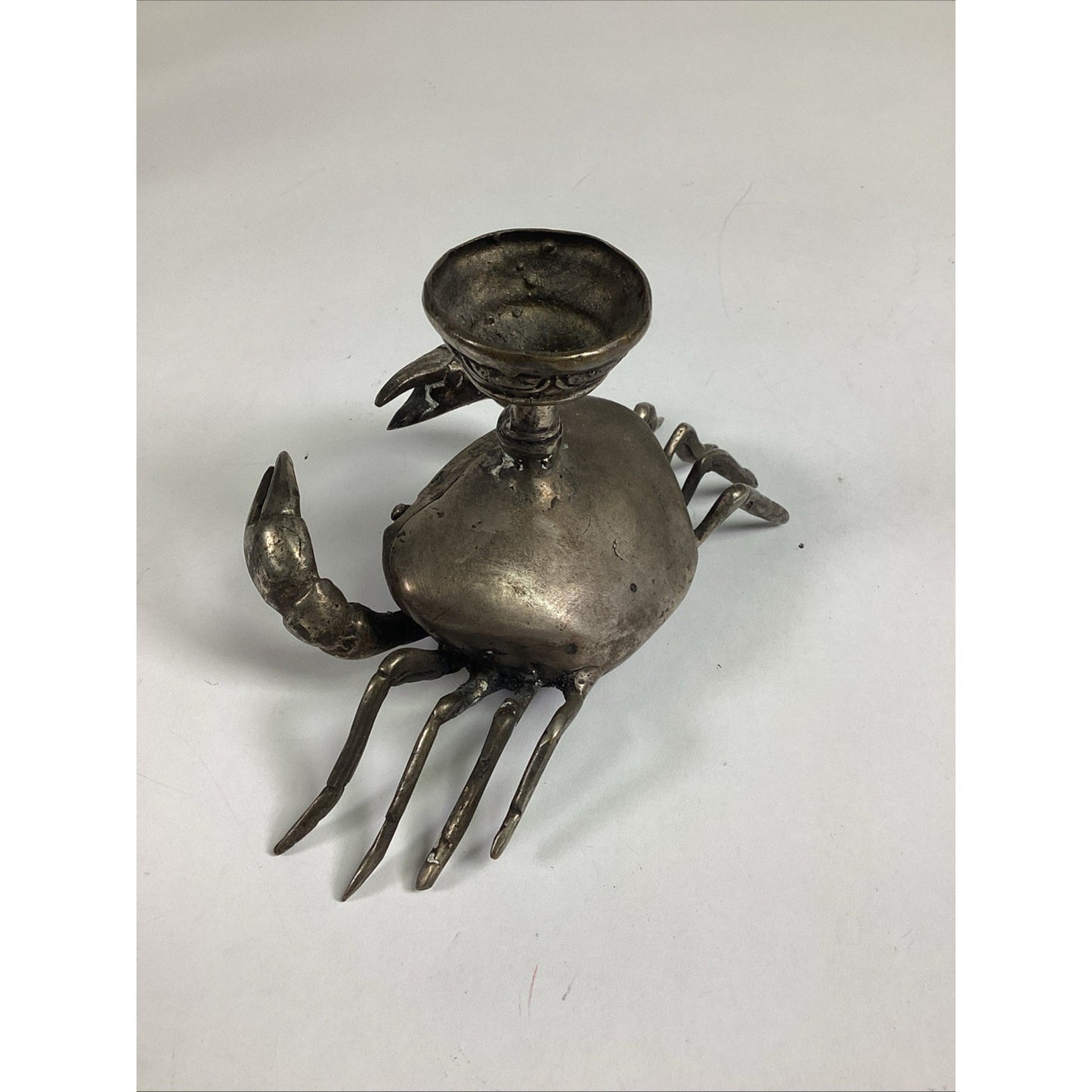Set Of 3 Arthur Court Crab Aluminum Taper Candle Holders