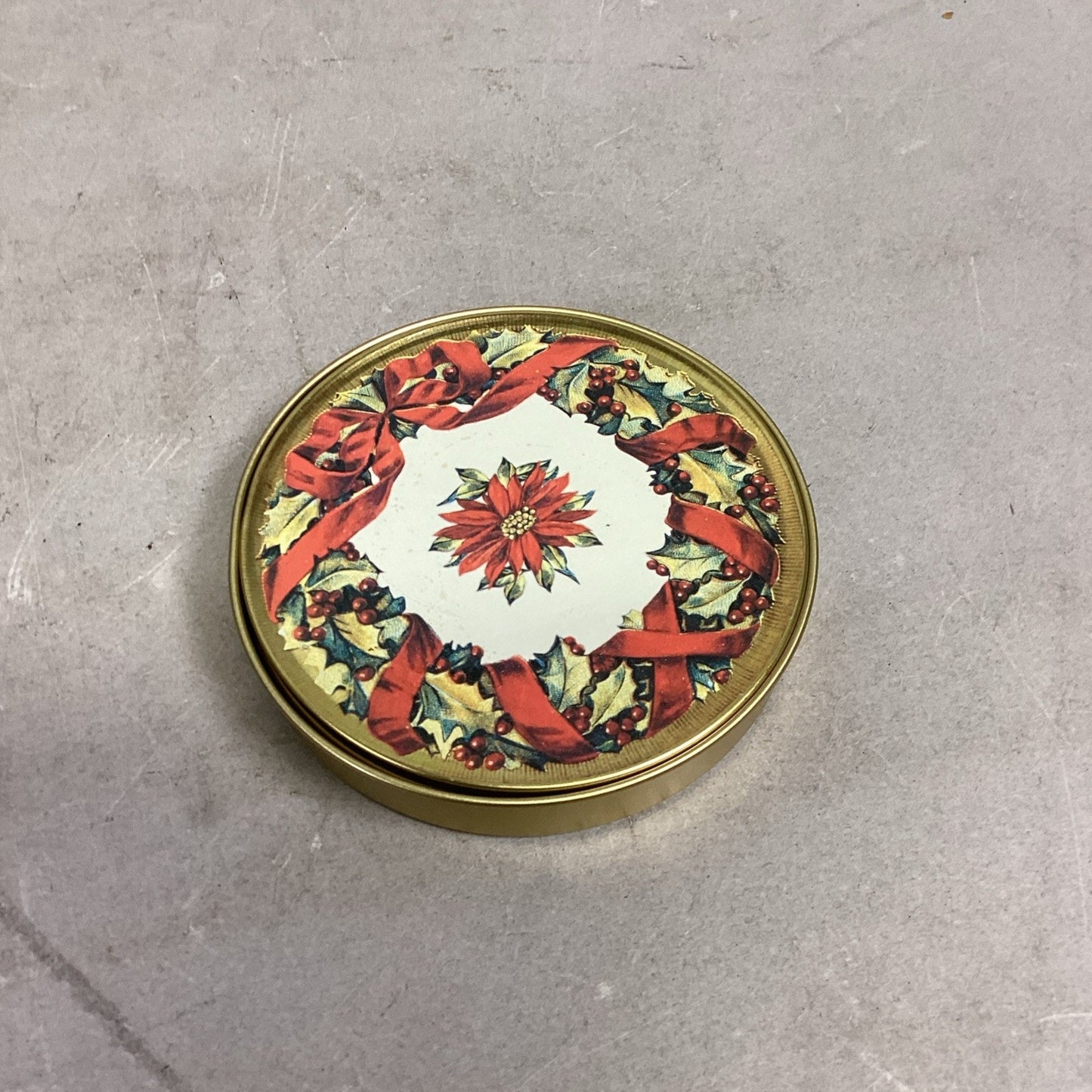 Vintage Metropolitan Museum Of Art Red Floral Coasters In Tin