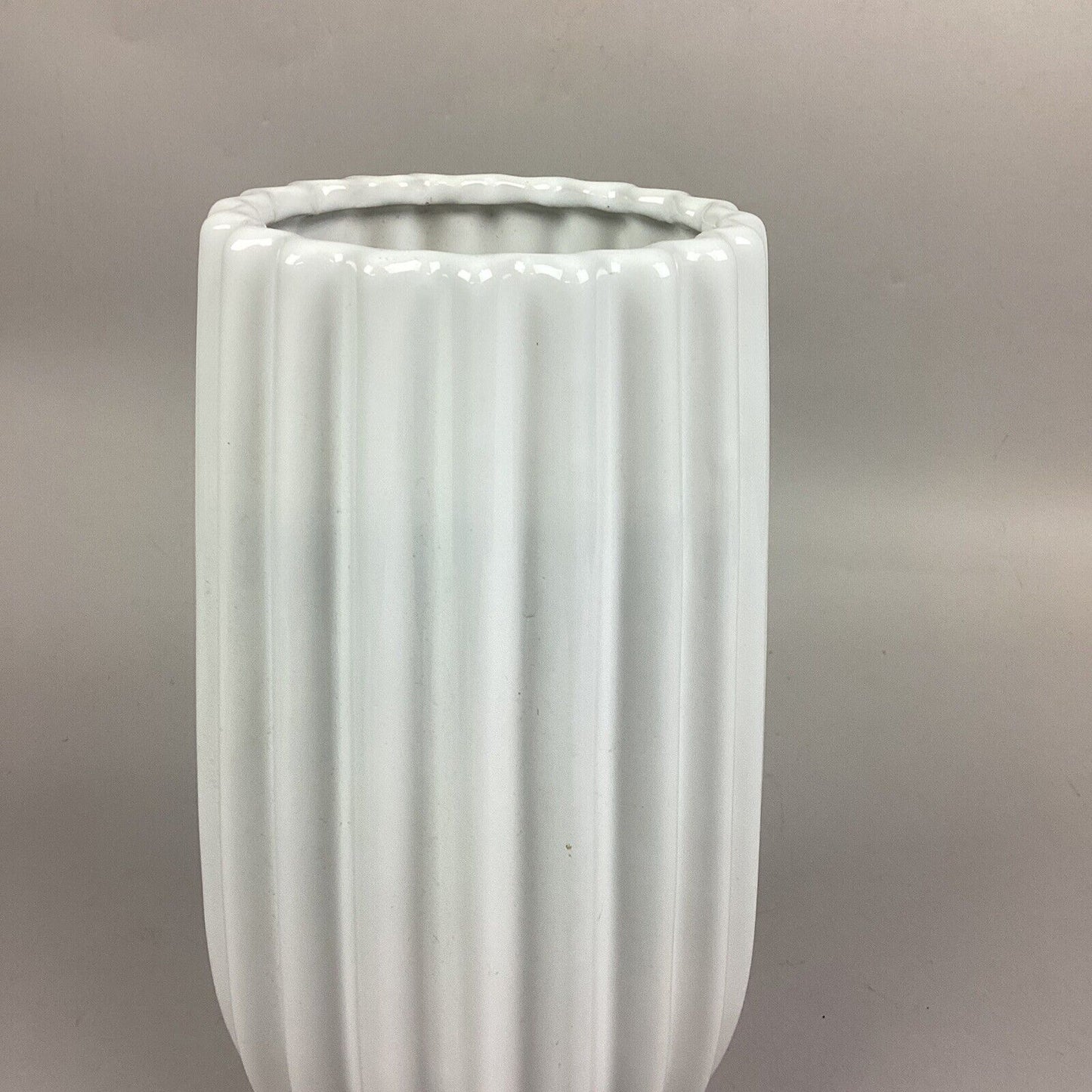 Large White Flower Vase - 12”
