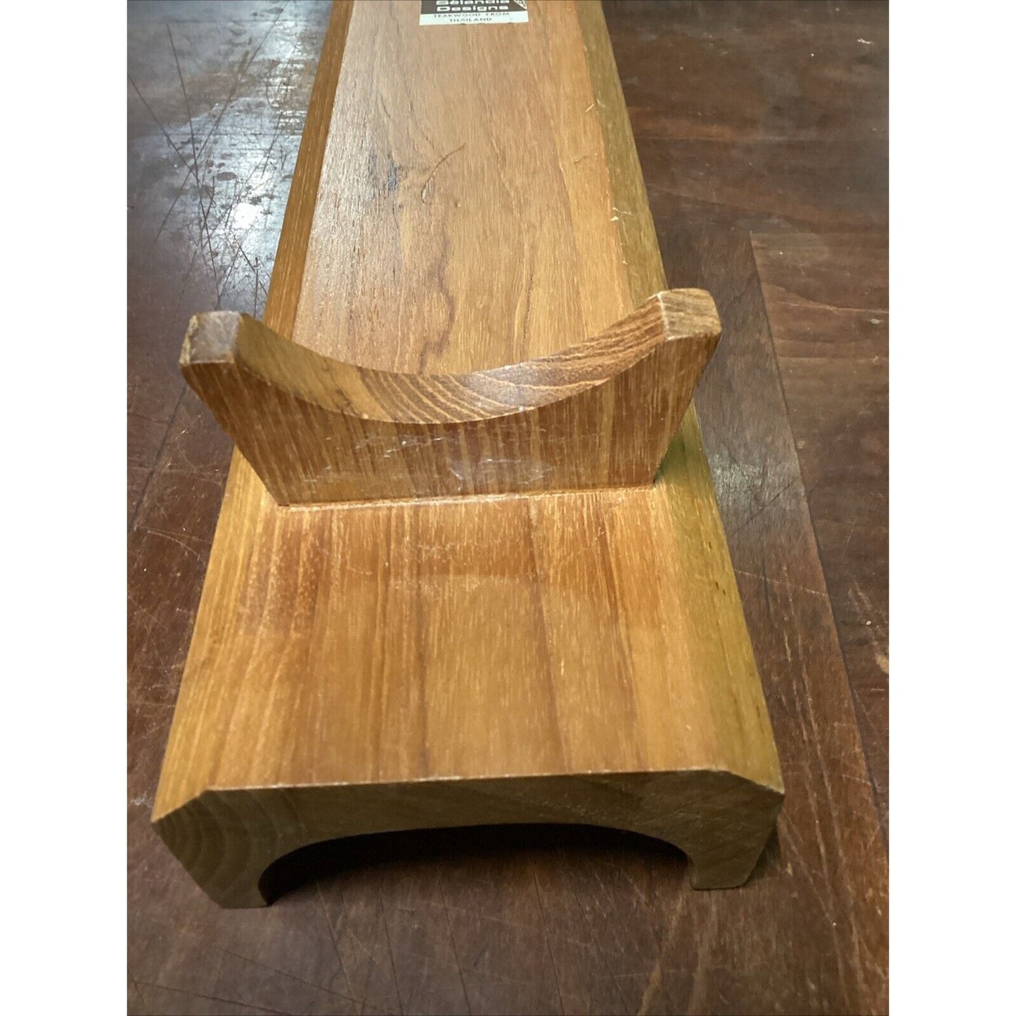 Selandia Teak Wood Bread Slicing Serving Tray Board with Feet - 17.5” - Thailand