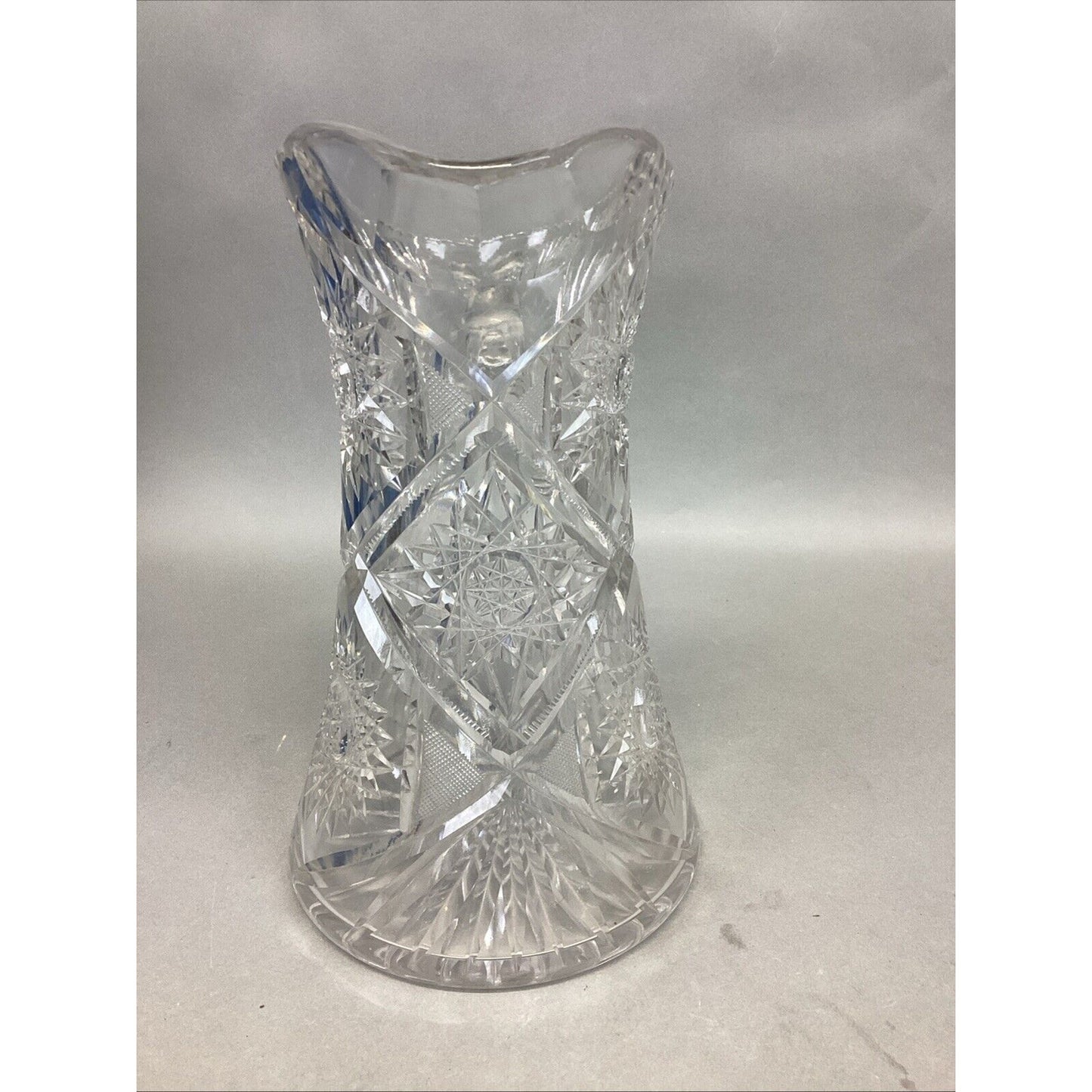 Vintage Decorative American Cut Glass Pitcher - 10”