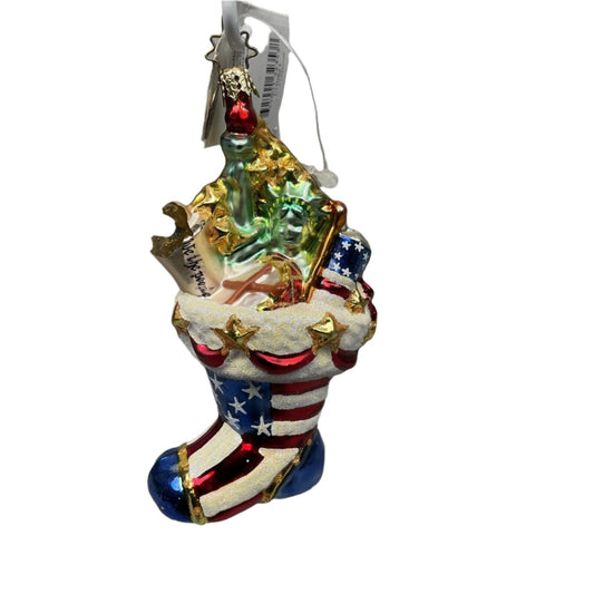 Radko “Freedom’s Wings” + “Gifts Of Freedom” Christmas Ornaments/ Damaged