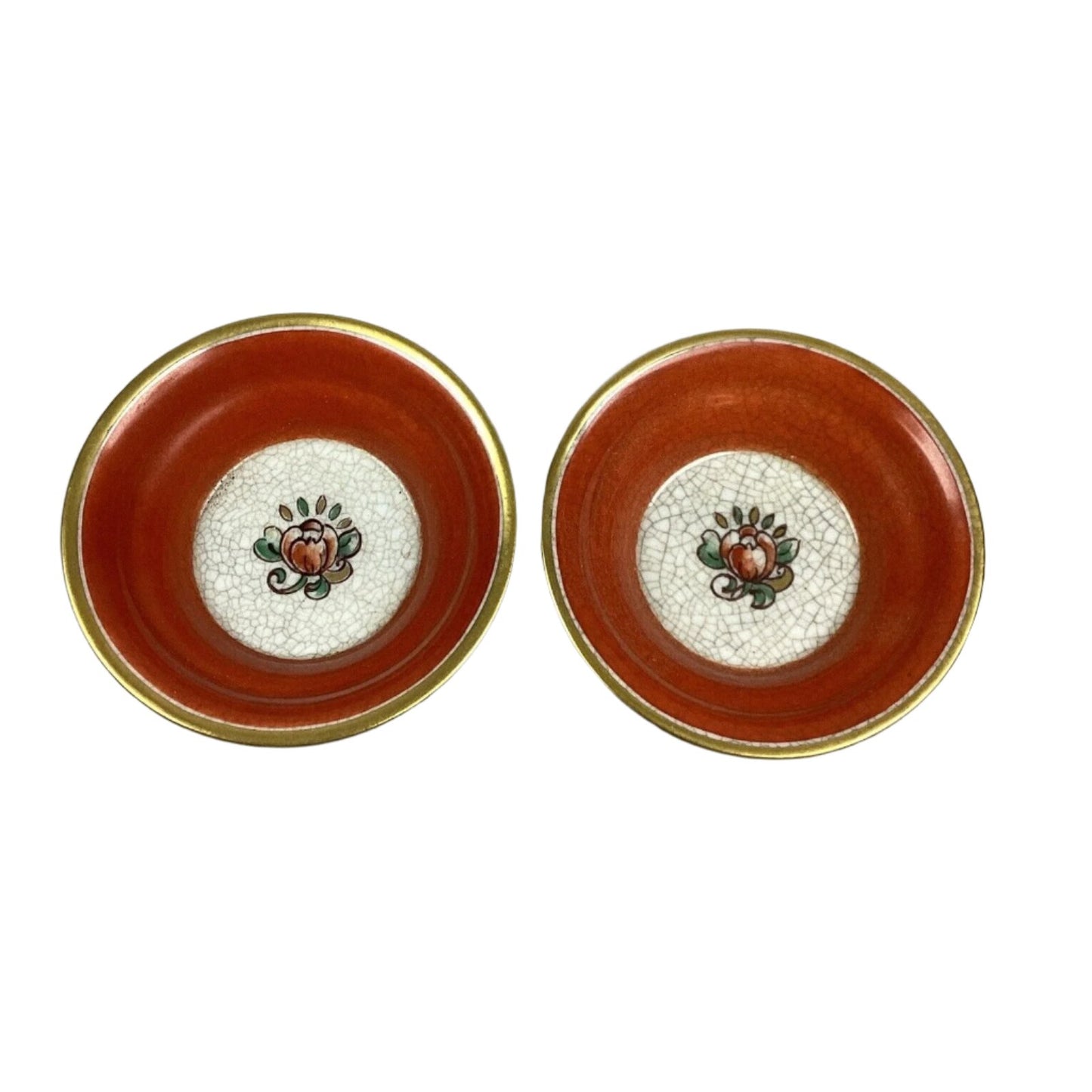 Dahl Jensen Porcelain Trinket Dish Copenhagen Denmark - 3 1/4” - Set of 2