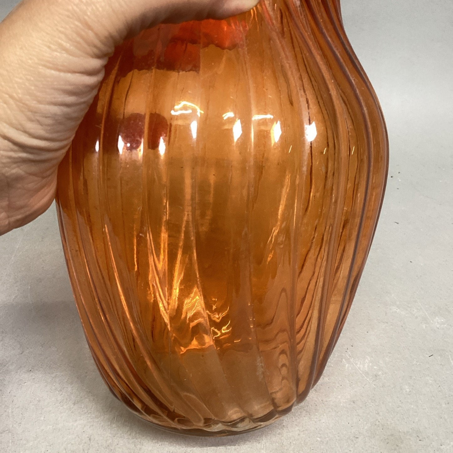 Orange Swirl Glass Vase - #3 - 8x4”