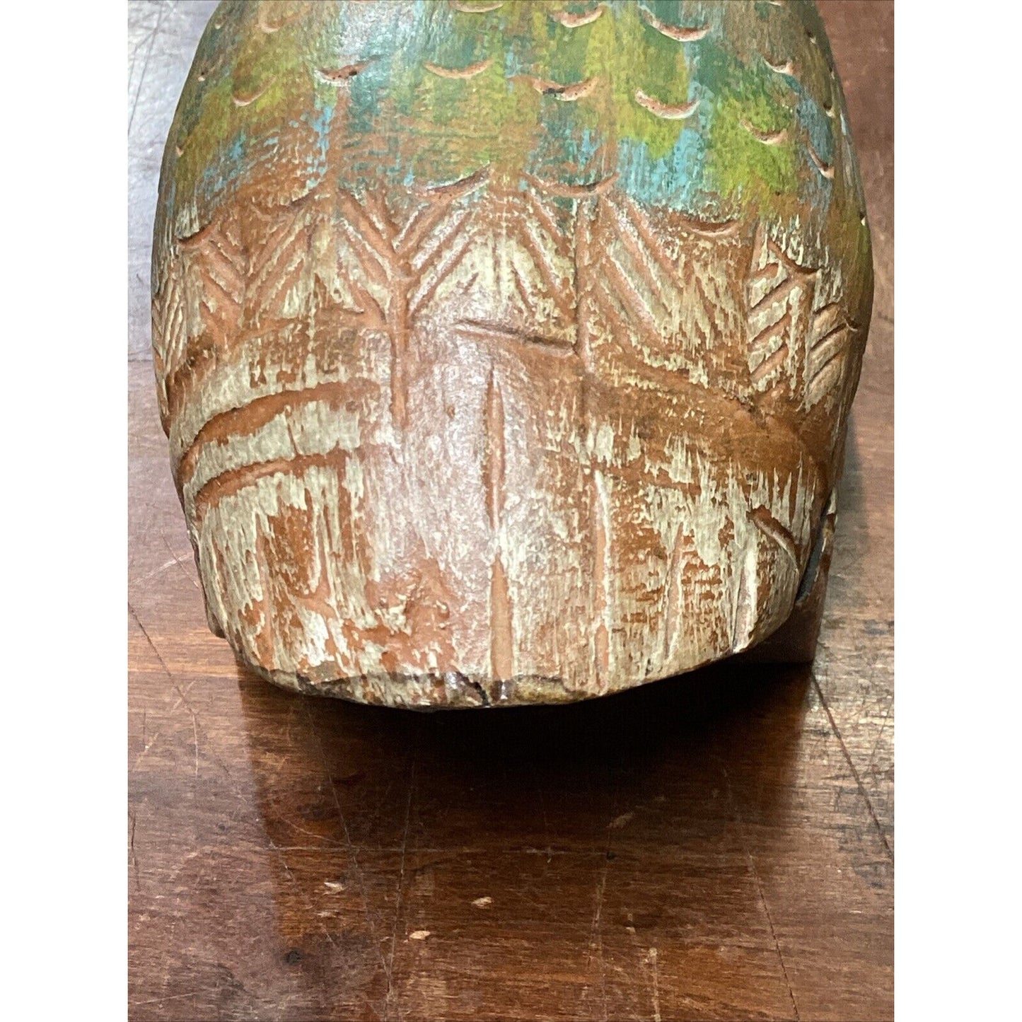 Vintage Hand Painted Wooden Duck Trinket Box