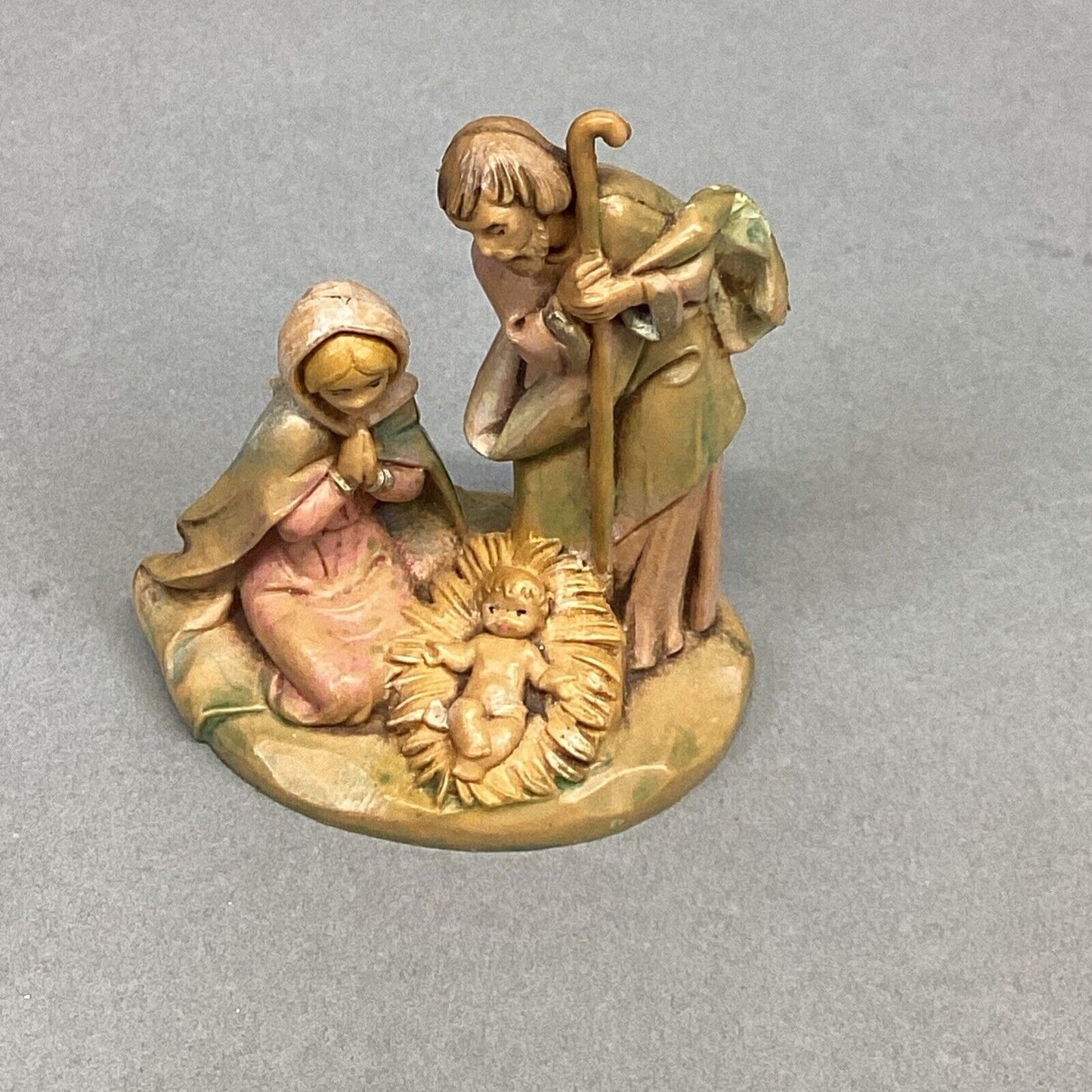 6 Vintage Christmas Ornaments - Angel, Nativity, Gold Balls, Champagne