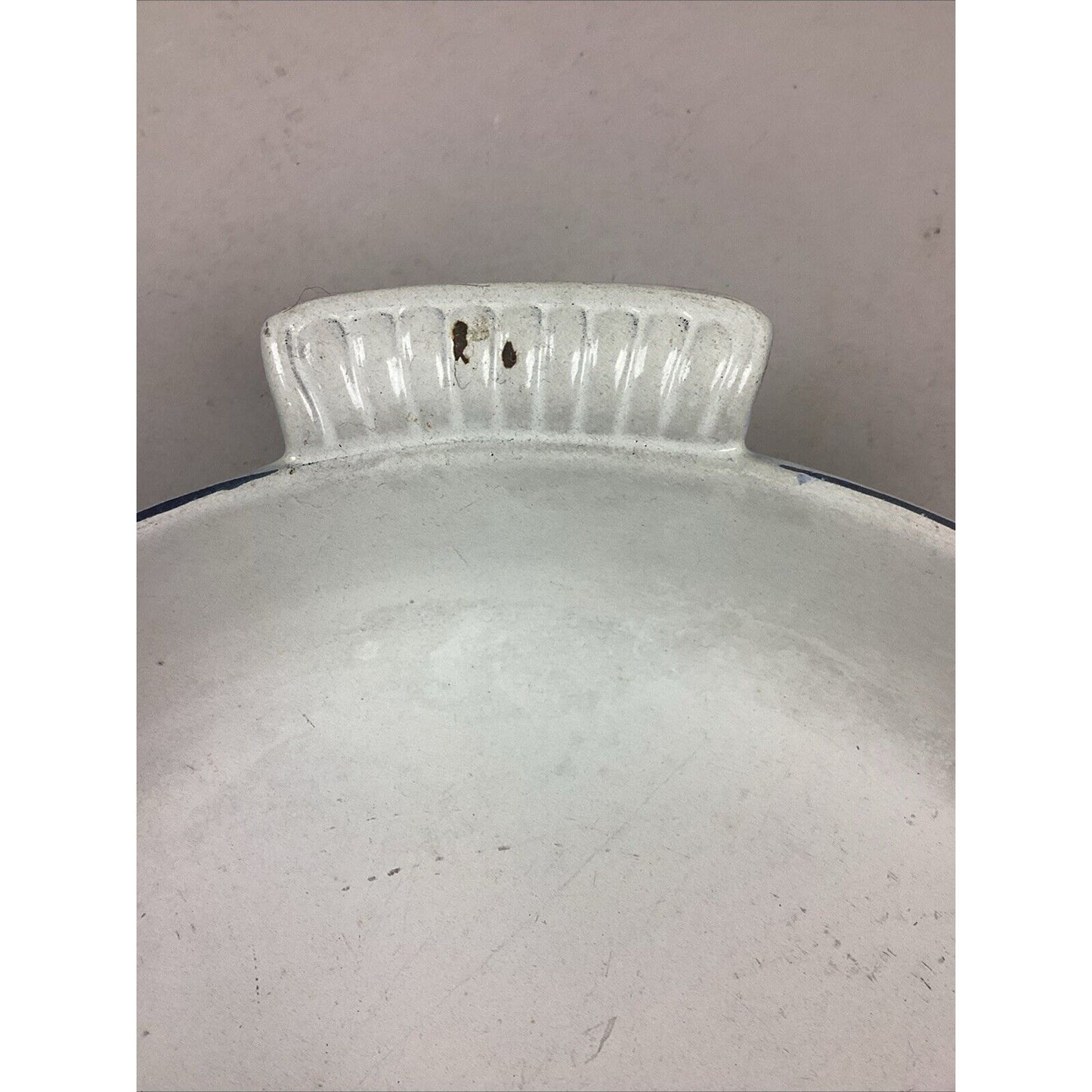 Vintage Cast Iron/Enamel Blue Tulip Double Handled Baking Dish #25 - Holland