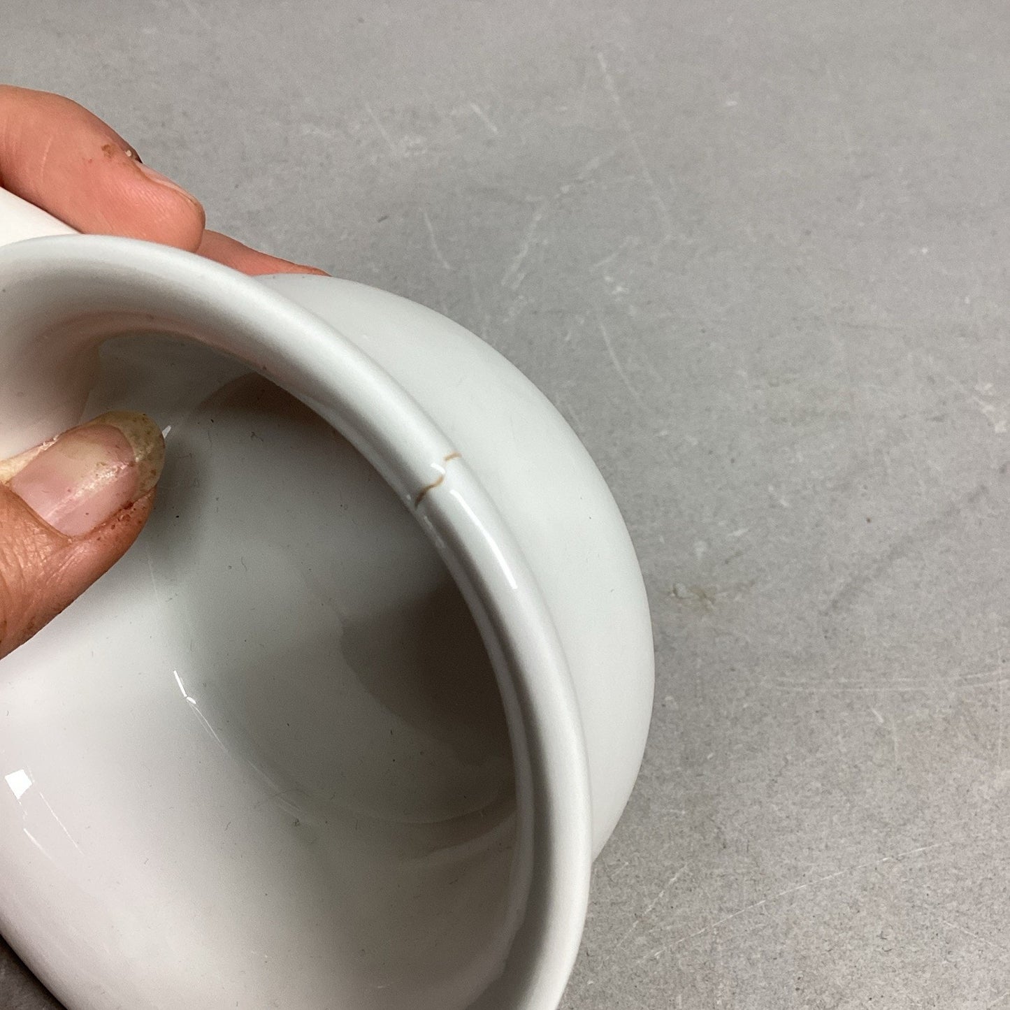 Vintage Pillivuyt Handheld Ceramic Soup Bowl #733 - Made In France