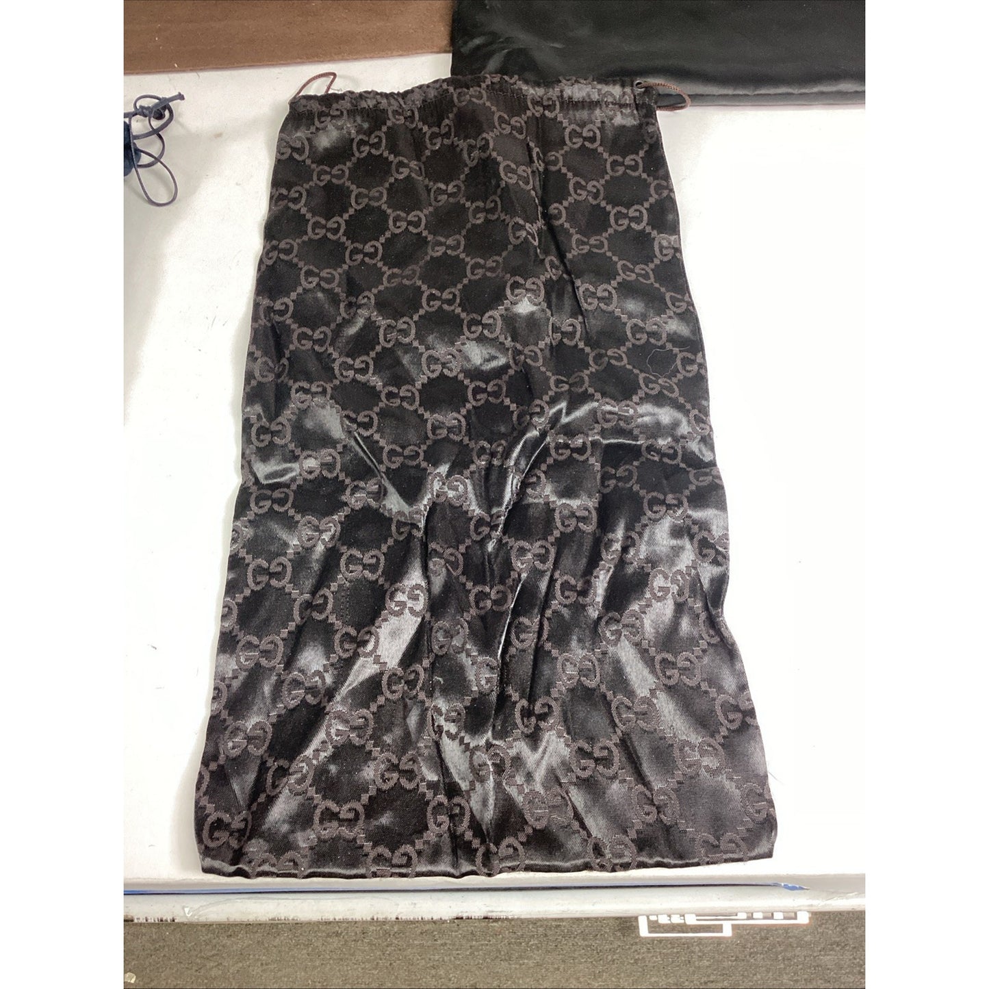 Goyard Fleece Drawstring Bag, Blue Prada Fleece, Gucci & YSL Satin Bag