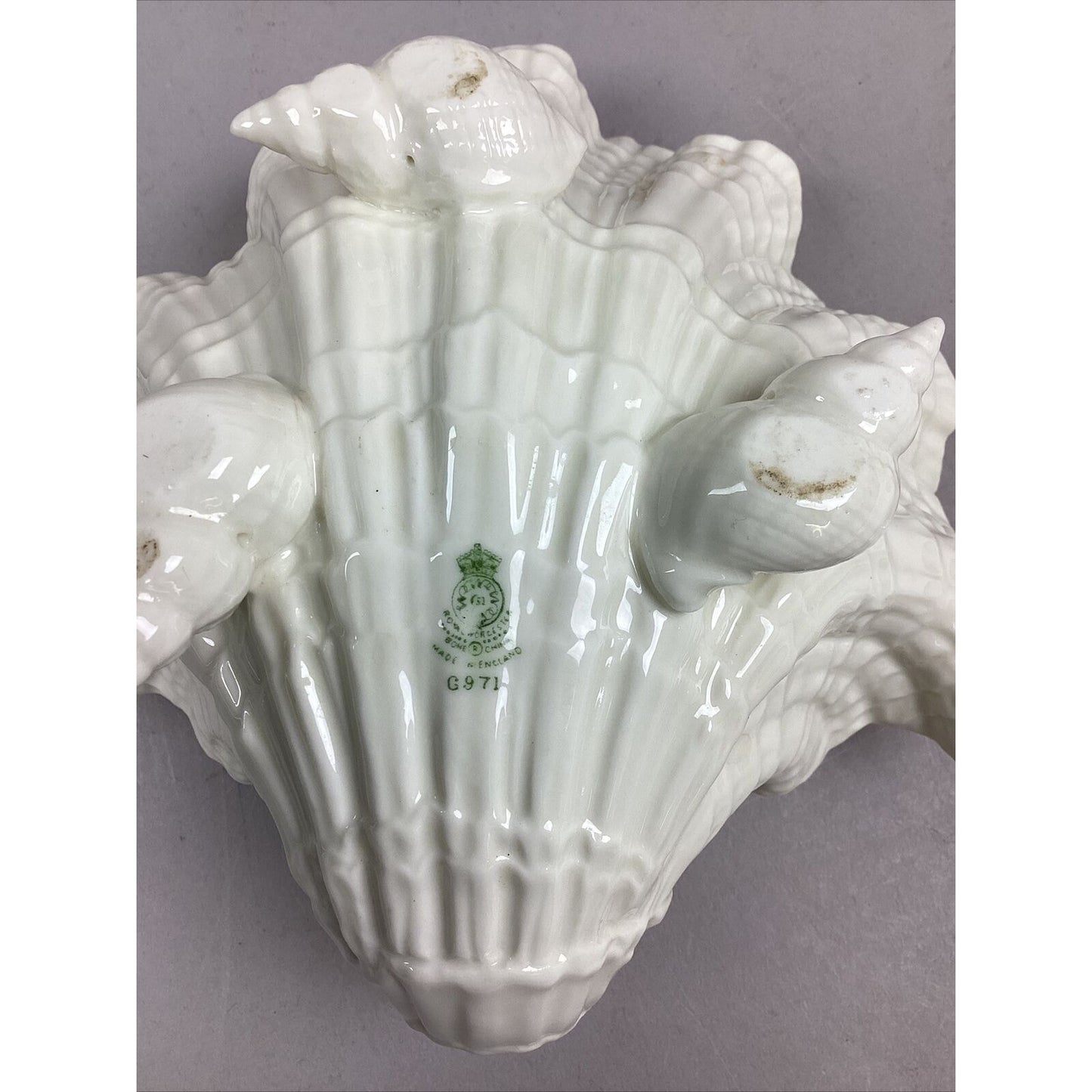 Vintage Fitz & Floyd Bone China Seashell Bowl Dish with 3 Shell Feet - 8”