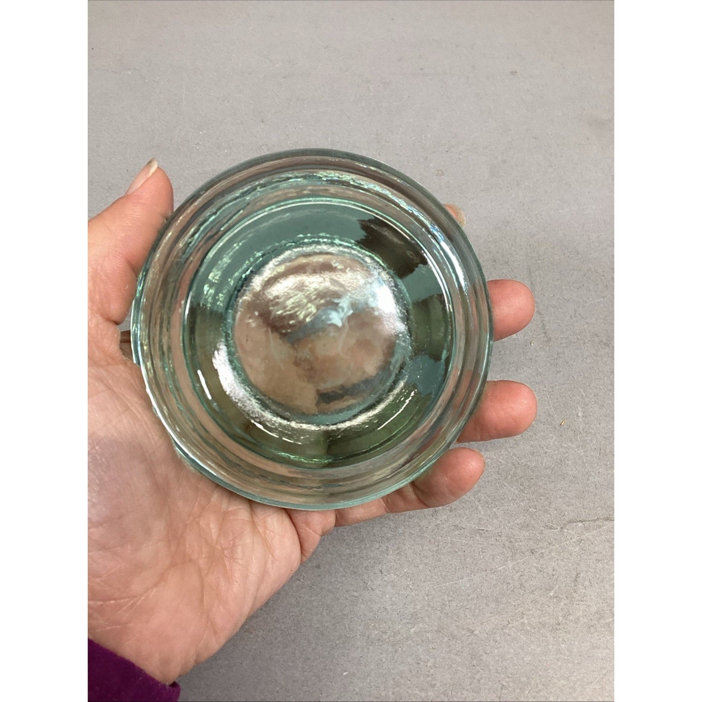 Vintage Mint Green Glass Bowl Trinket Dish Ashtray