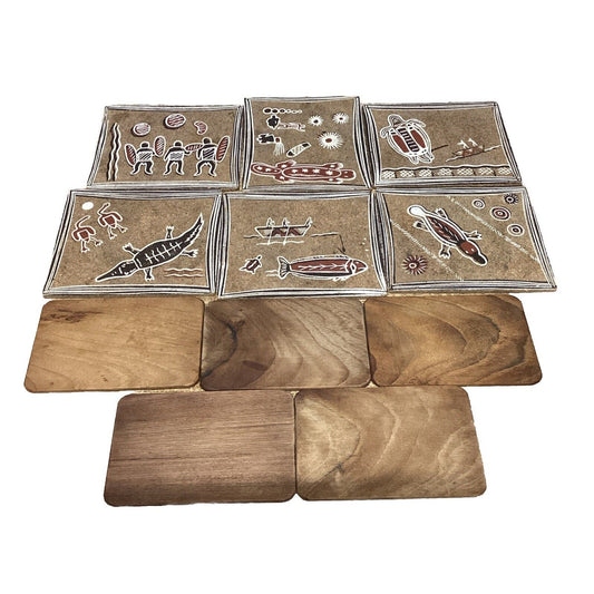 6 Cork Trivets Or Hot Plates & 5 Wooden Hot Plates