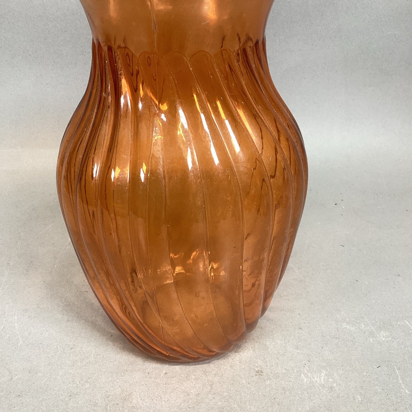 Orange Swirl Glass Vase - #3 - 8x4”