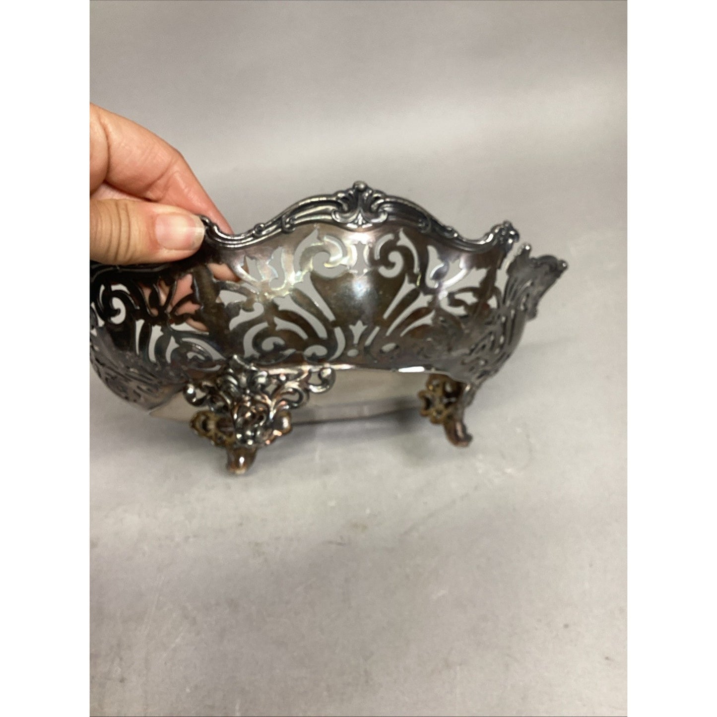 Reed & Barton Silverplate Pierced Footed Fruit Bowl #4865