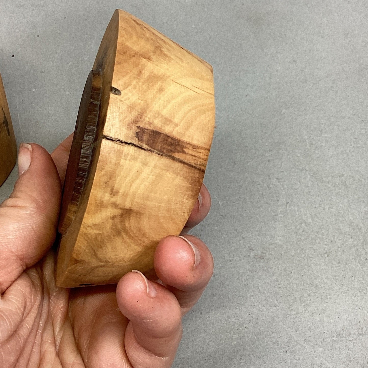 Set Of 2 Hand Carved Wooden Trinket Dishes/Catchall