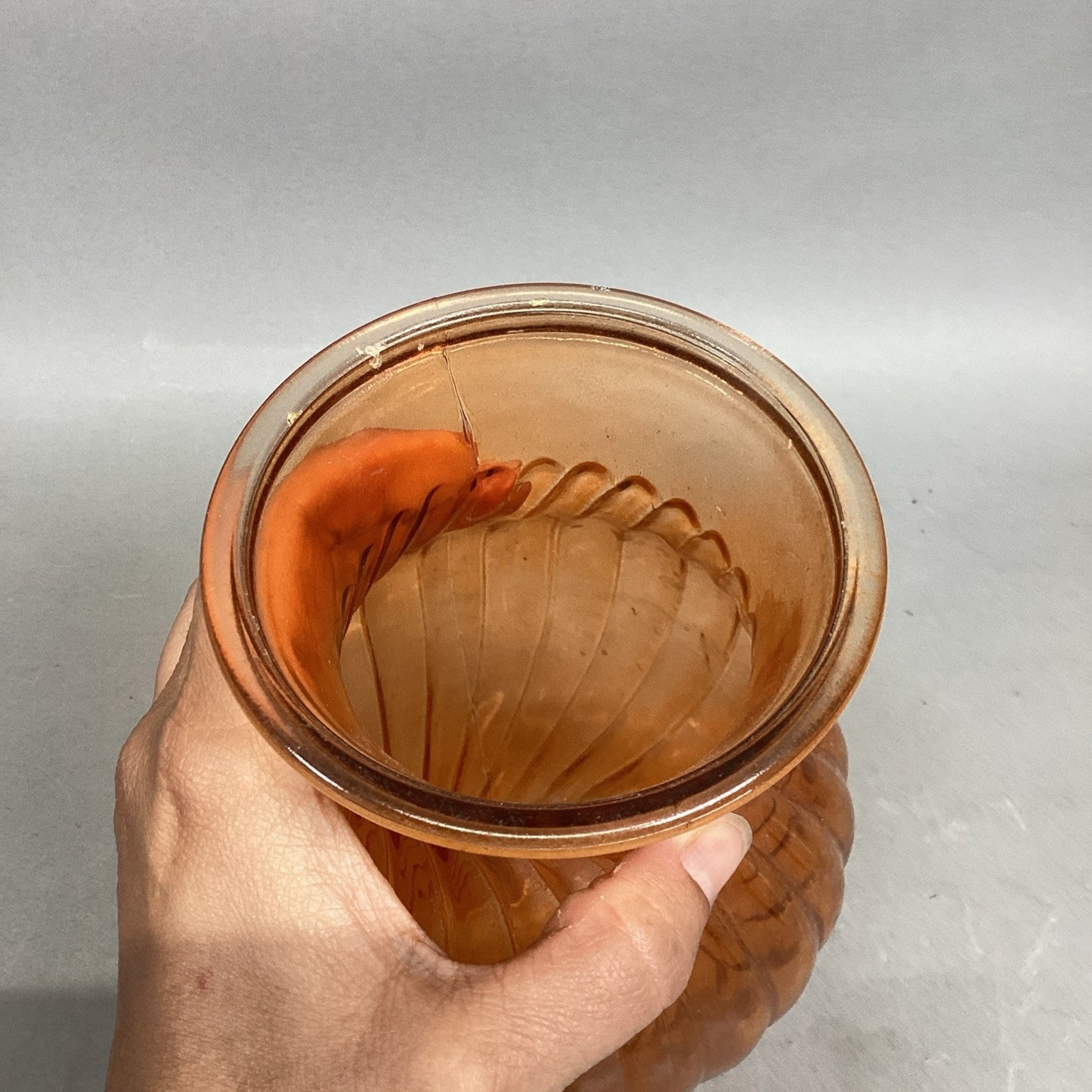 Orange Swirl Glass Vase - #3 - 8x4”