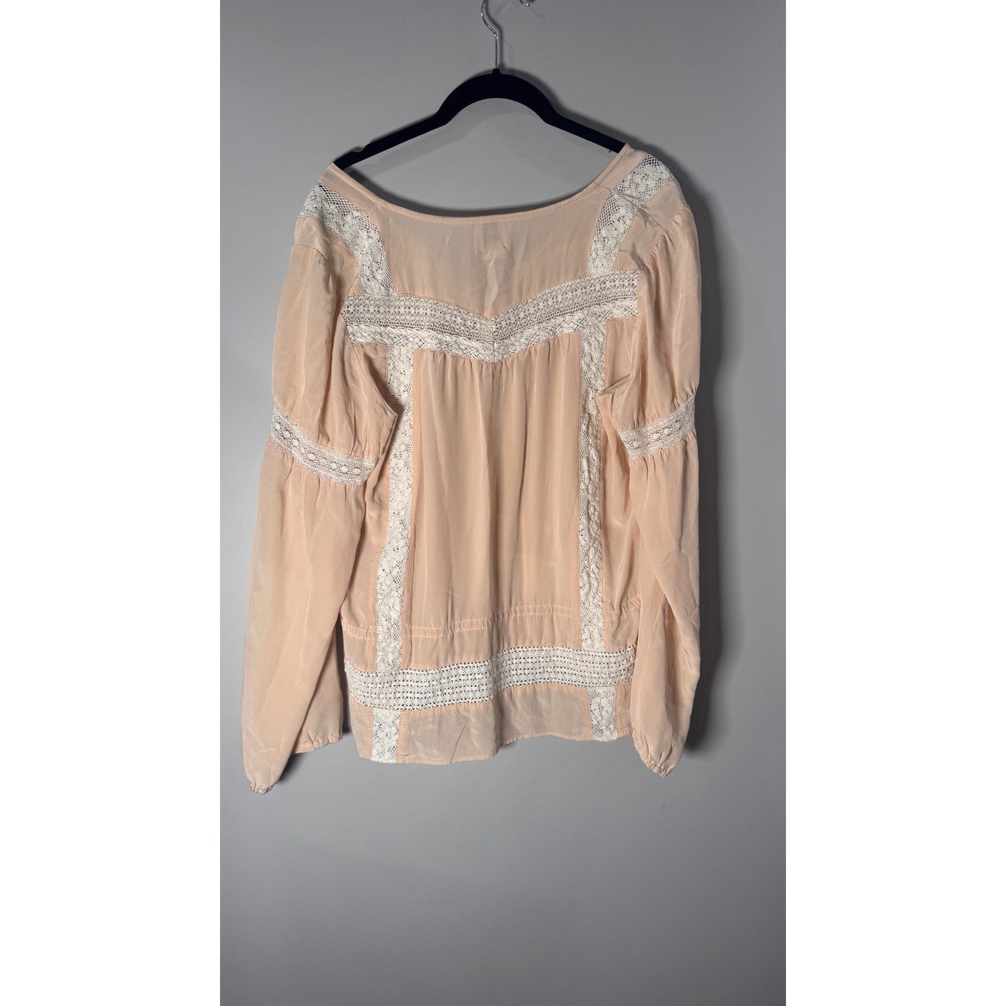 Haute Hippie Peach And Lace Blouse Shirt Size M