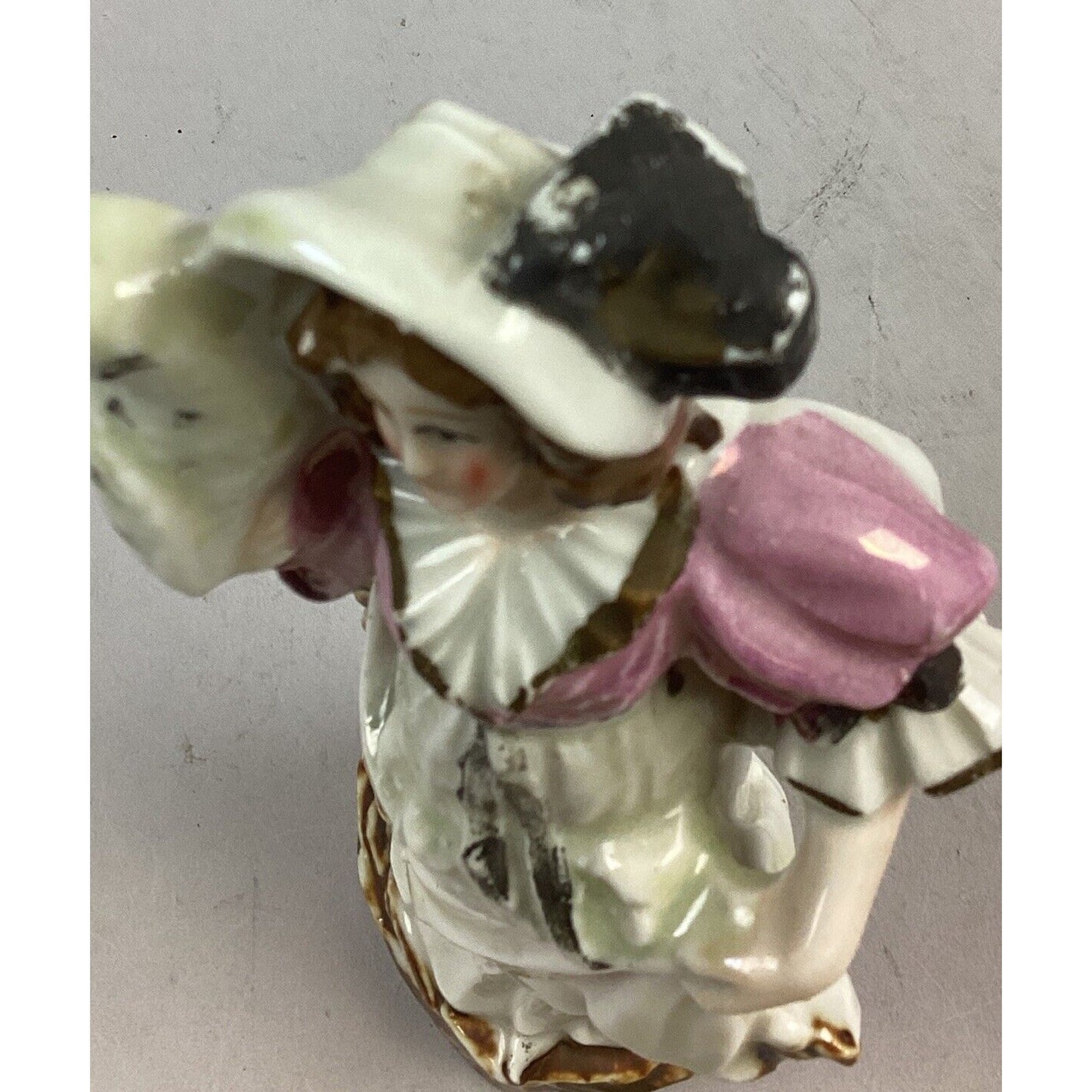Vintage Porcelain Figurine Of A Lady Holding A Cat - 8”H
