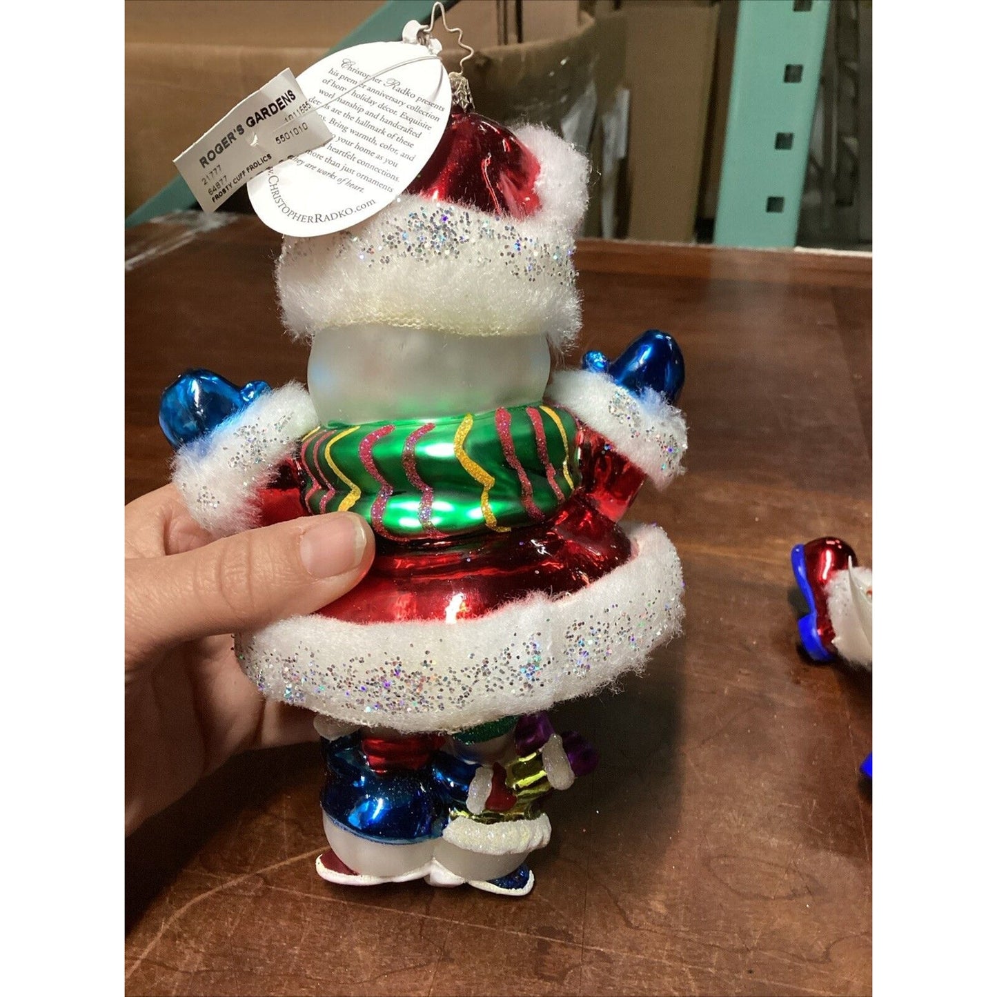 Radko Frosty Cuff Frolics - Damaged Nose And Globe - With Tags