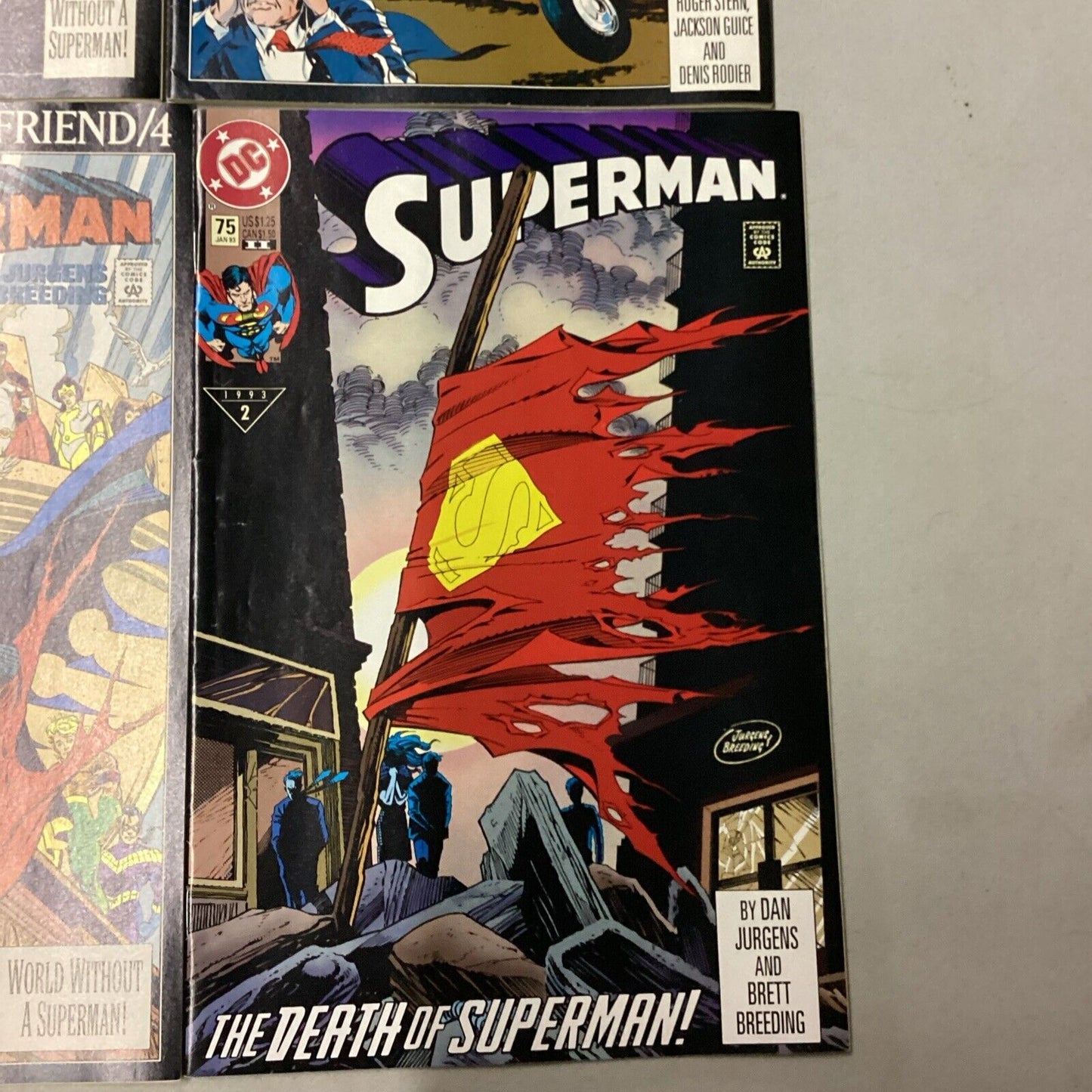 7 DC Comics - Comic Books - Superman #1-4, Justice League, Death Of Superman